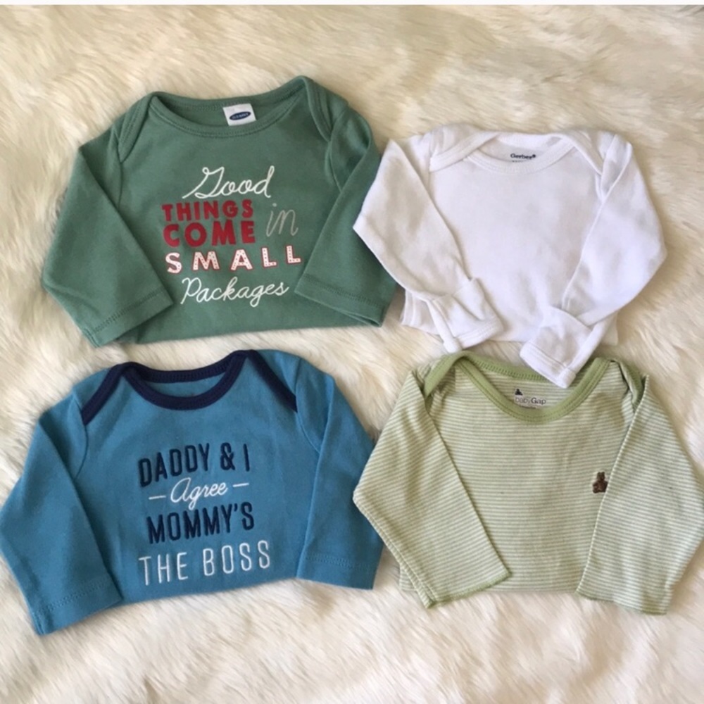 8pc. Baby Boy 0-3 months shirt bundle